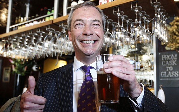 Nigel Farage Pint Elections 2014