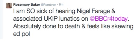 Rosemary Baker BBC election bias tweet