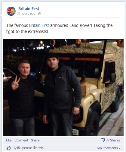 Britain First Armoured Land Rover