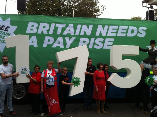 The TUC's cryptic message to the press at the start of the "Britain Needs A Pay Rise" march