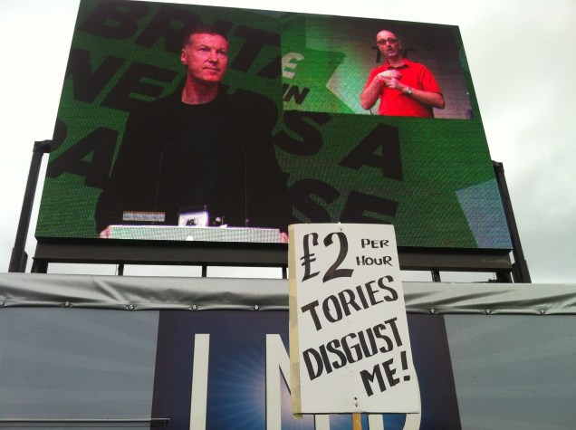 Mike Clancy, General Secretary of Prospect, addresses what remained of the crowd in Hyde Park for the "Britain Needs A Pay Rise" rally
