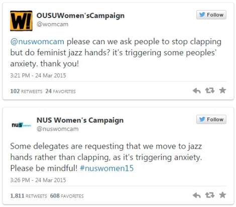 NUS Womens Campaign 2015 Jazz Hands Clapping Anxiety