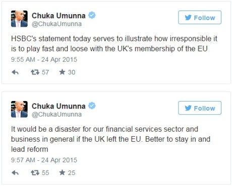 HSBC Brexit Chuka Umunna