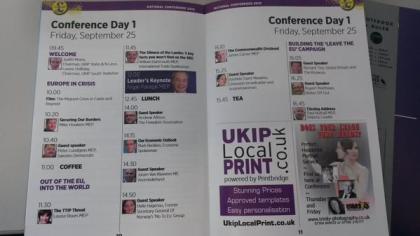 UKIP Conference Agenda