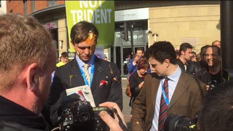 Tory Conference Protest Egged - 1