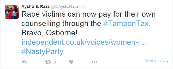Tampon Tax - Aysha Raza