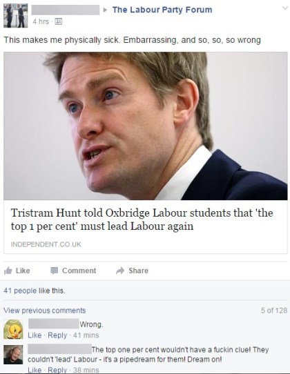 Tristram Hunt - Labour Party Online Hysteria