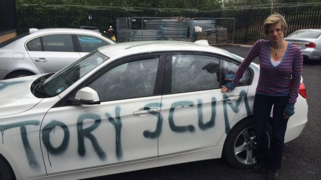 Tory Scum - Graffiti Car