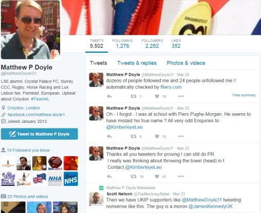 Matthew Doyle - Twitter Timeline - 28 March