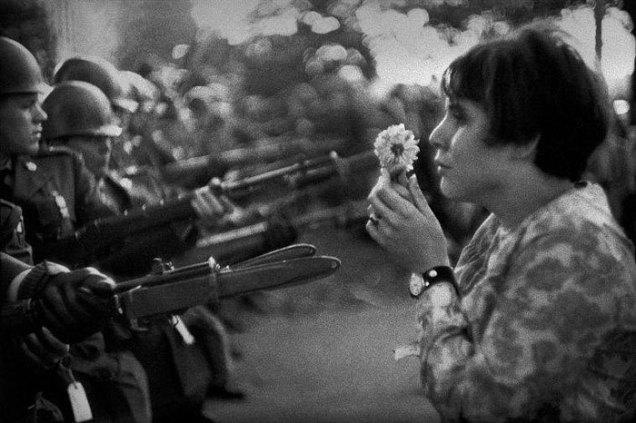 Vietnam War Protest - Hippies Flower Rifle Gun