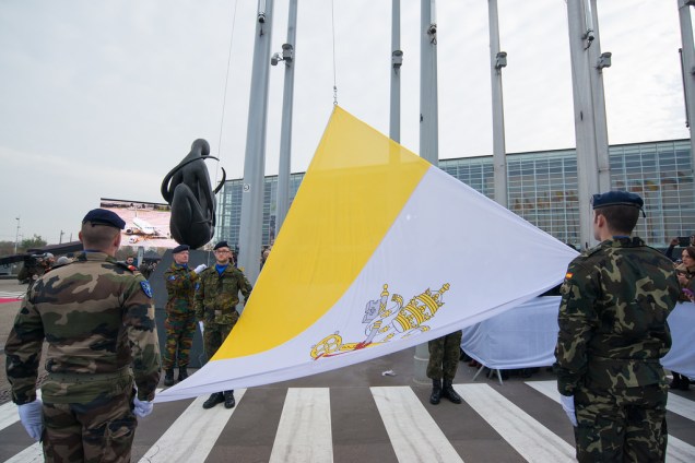 Vatican Flag - EU European Parliament - Strasbourg - Pope Francis