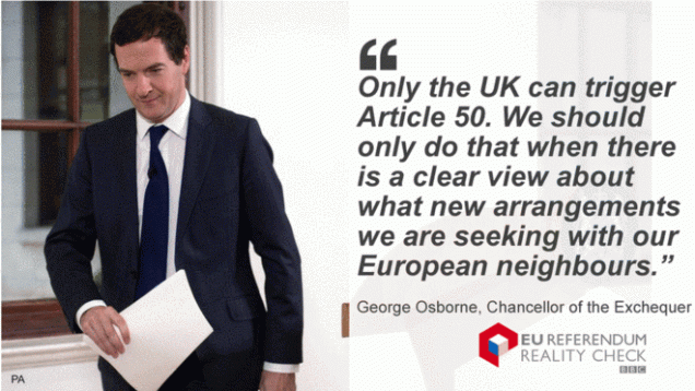 George Osborne - EU Referendum - Brexit - Article 50