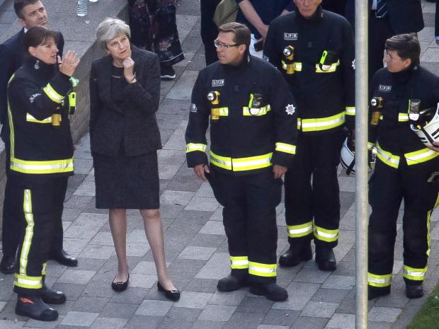 Theresa May - Grenfell Tower fire - London Fire Brigade