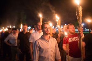 Charlottesville protest - alt right march tiki torches