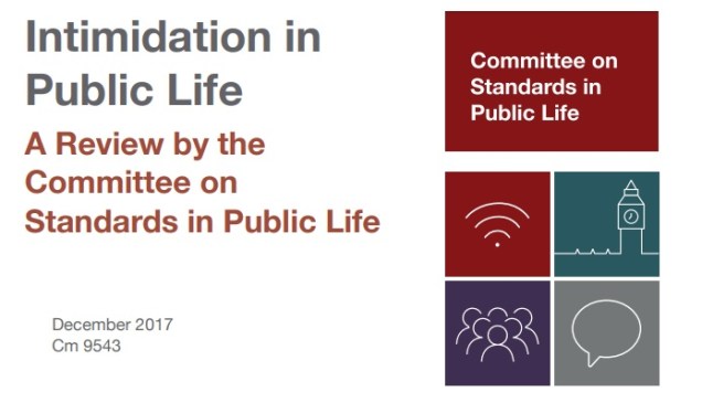 Intimidation in Public Life report - Committee on Standards in Public life - Parliament - Britain - UK - online social media abuse