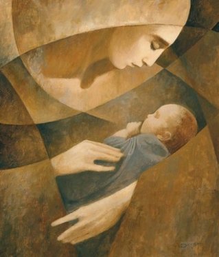 Nativity - Christmas - Mary and Baby Jesus - J Kirk Richards