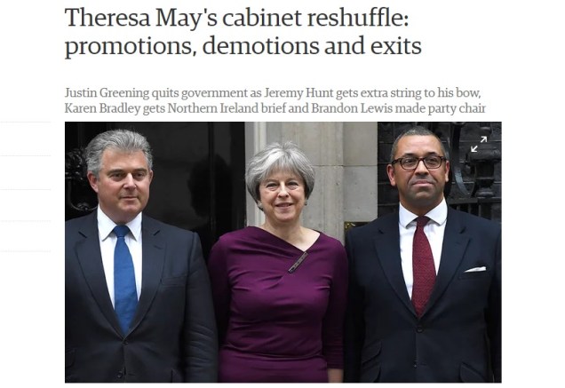 Theresa May - Conservative Party - Tories - Government Cabinet reshuffle