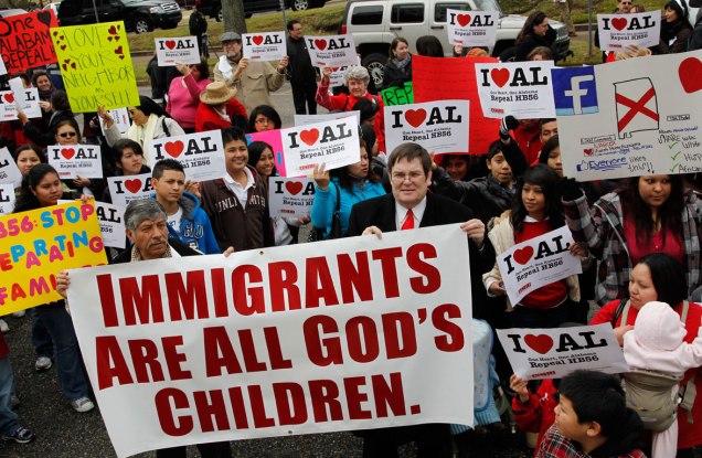 Immigrants are all Gods children - Christian immigration protest
