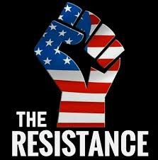 The Resistance - Clenched fist protest - US flag
