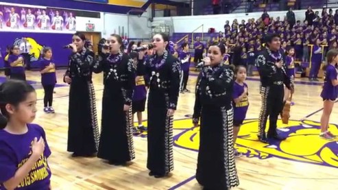 McHi McAllen High School game - national anthem - Mariachi Oro